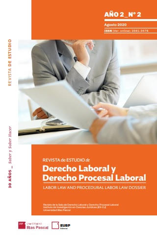 					Ver Núm. 2 (2020): Revista de Estudio de Derecho Laboral y Derecho Procesal Laboral
				