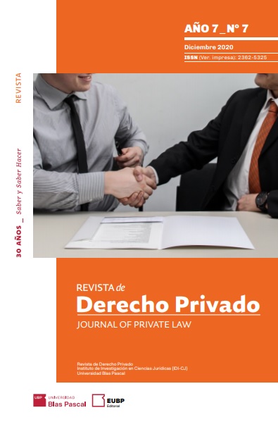 					Ver Vol. 7 Núm. 7 (2020): Revista de derecho privado
				