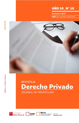 					Ver Vol. 10 Núm. 10 (2023): Revista de derecho privado
				