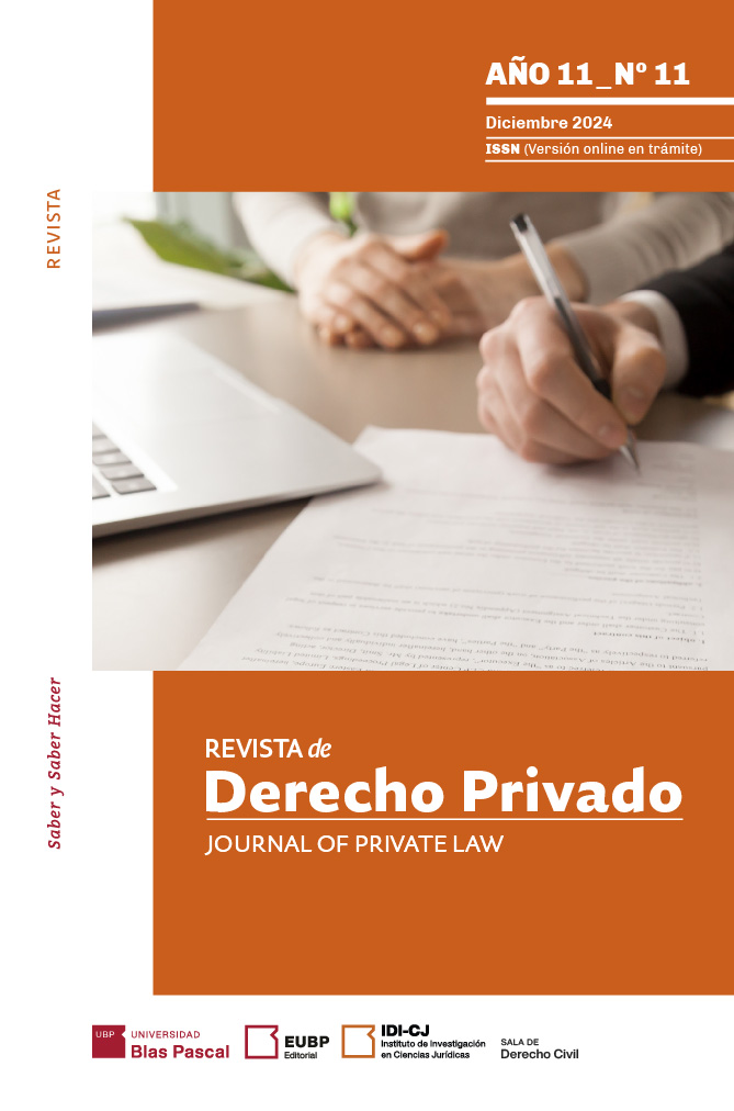 					Ver Vol. 11 Núm. 11 (2024): Revista de derecho privado
				